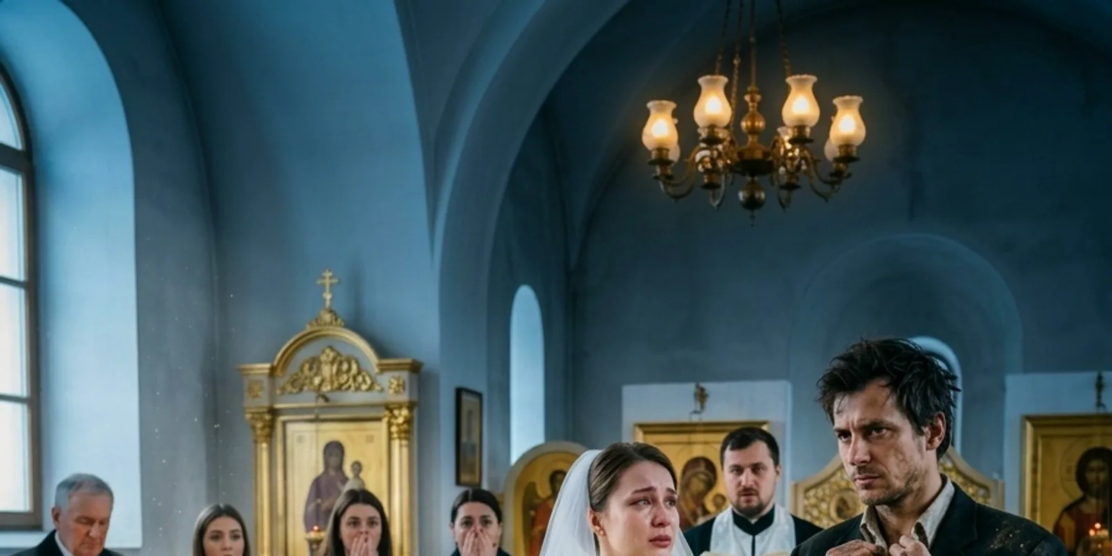 Отчим заставил падчерицу-наследницу выйти за бездомного — но у алтаря тот поднял руку к воротнику, и в храме стало тихо.