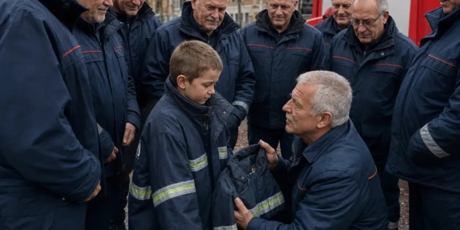 Сорок семь бывших пожарных, вышедших на пенсию, окружили начальную школу, потому что восьмилетнего мальчика травили из-за его отца, погибшего при исполнении служебных обязанностей.