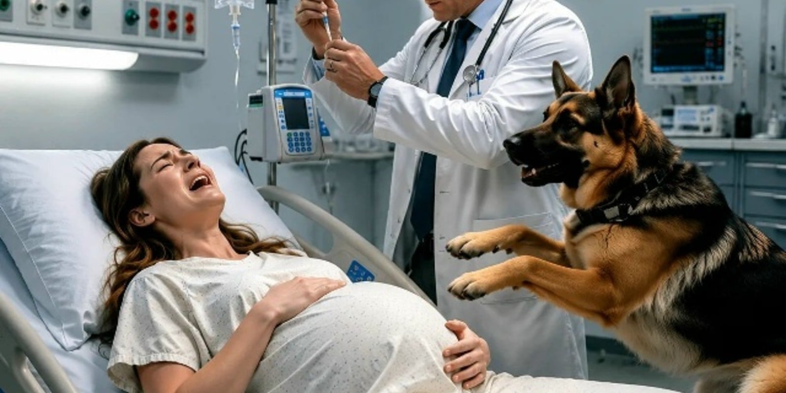 Врач уже поднял шприц, чтобы сделать беременной женщине укол, но овчарка неожиданно запрыгнула ему на плечо и начала бешено лаять; Все подумали, что собака сошла с ума, однако уже через минуту случилось то, от чего вся палата замерла от ужаса…
