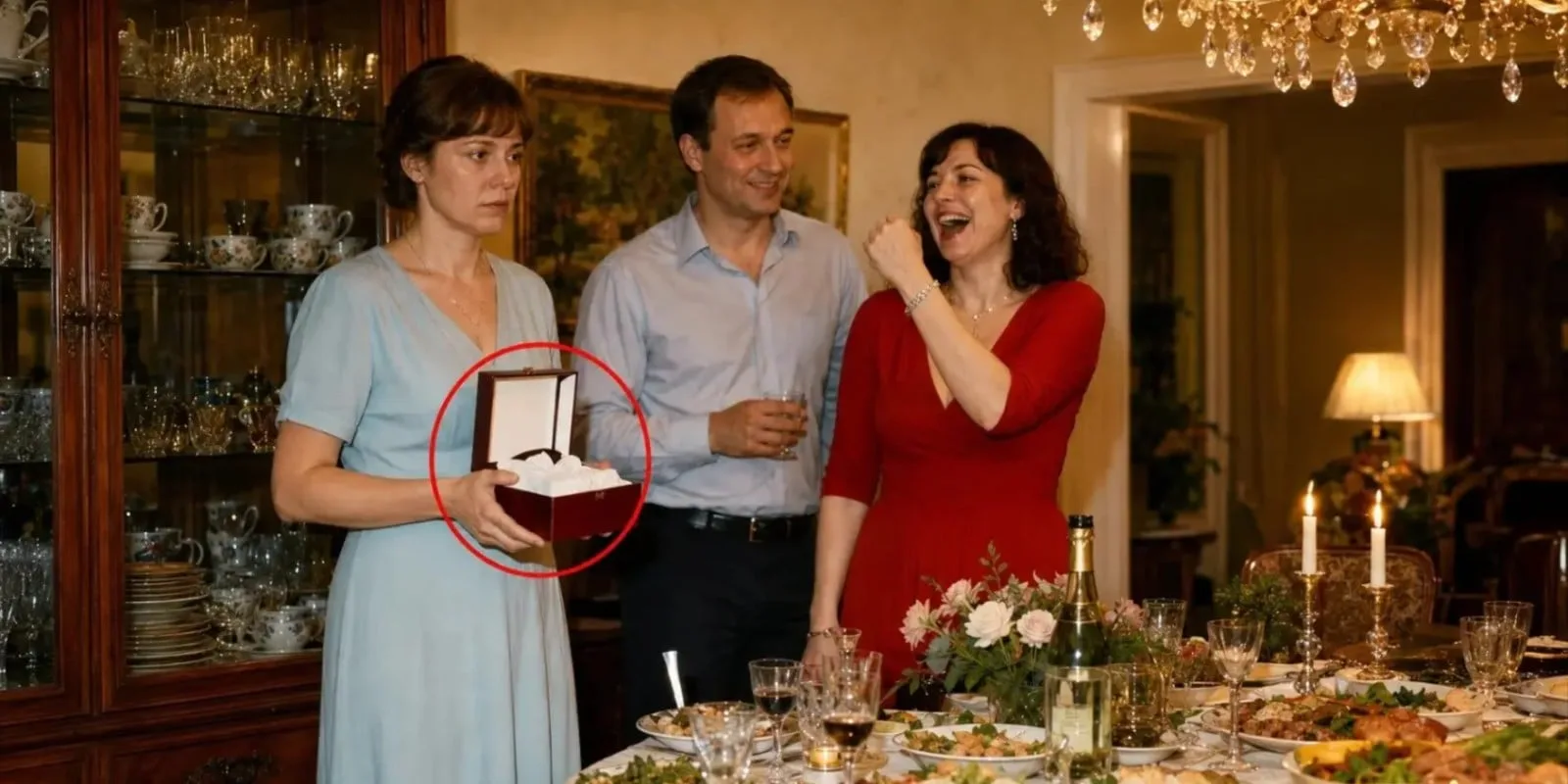 В день десятилетия брака Марина ожидала от мужа тёплого сюрприза. Но, открыв подарочную коробку перед гостями, она увидела