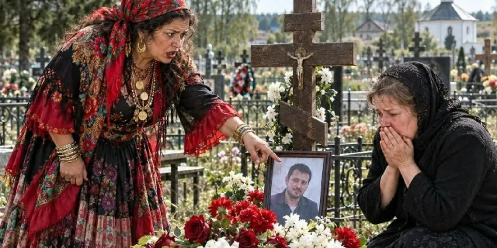 Цыганка увидела вдову на кладбище и сказала: «Твой муж жив. Он сейчас в…»