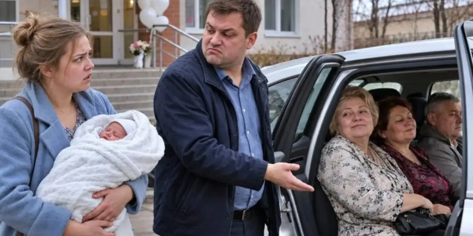 Человек на остановке напротив