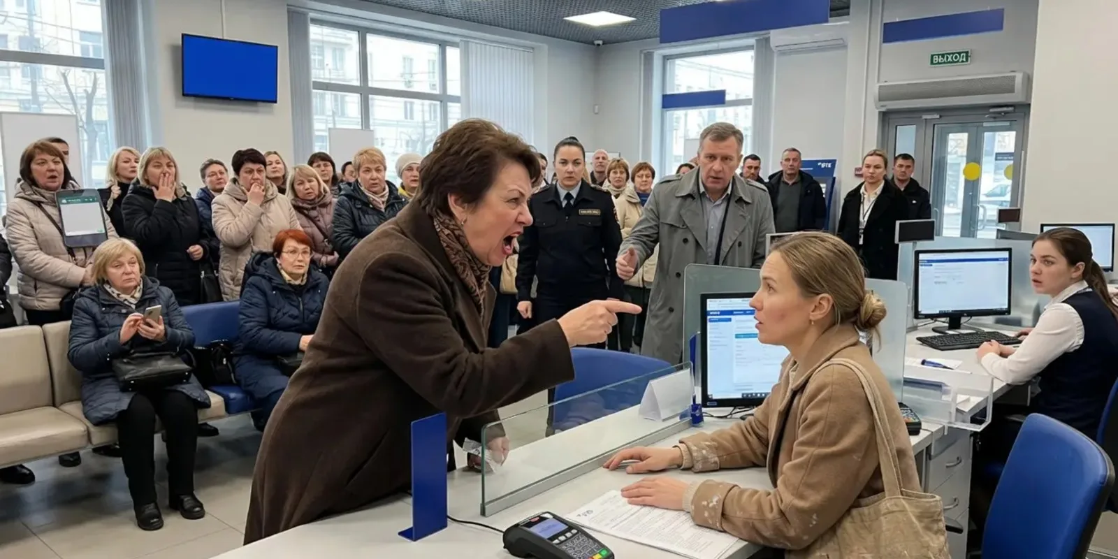 — Снимай вклад, змея! — свекровь завизжала при 35 клиентах. Через 15 минут документ предъявили.